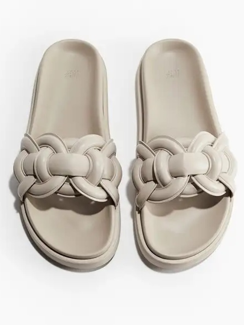 H&M Woven Strap Slide Sandals - beige
